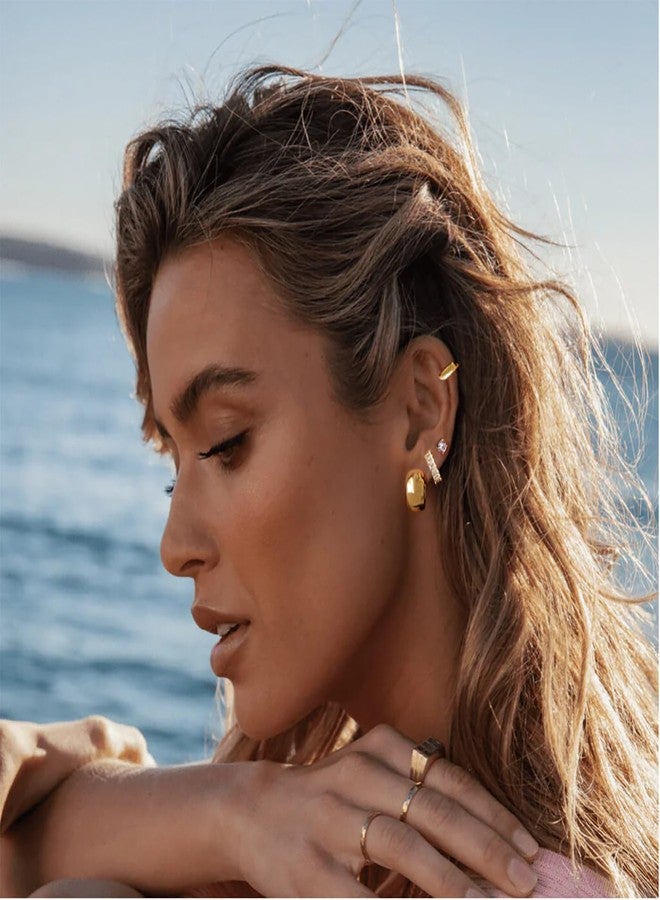 YOFECIO Small Gold Hoop Earrings for Women,Gold Huggie Hoop Earrings Hypoallergenic Trendy Dangle Cartilage Earring Sets for Multiple Piercing Lightweight Small Hoop Earrings Set for Women - Image 4